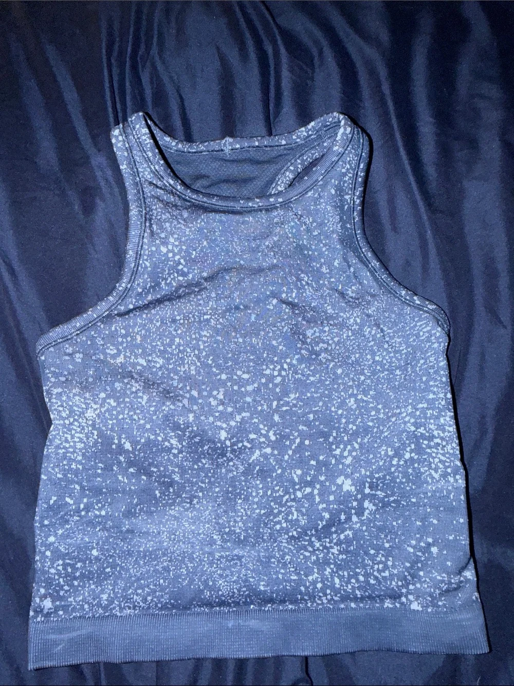 lululemon athletica Navy Speckled High-Neck ebb to street Tank